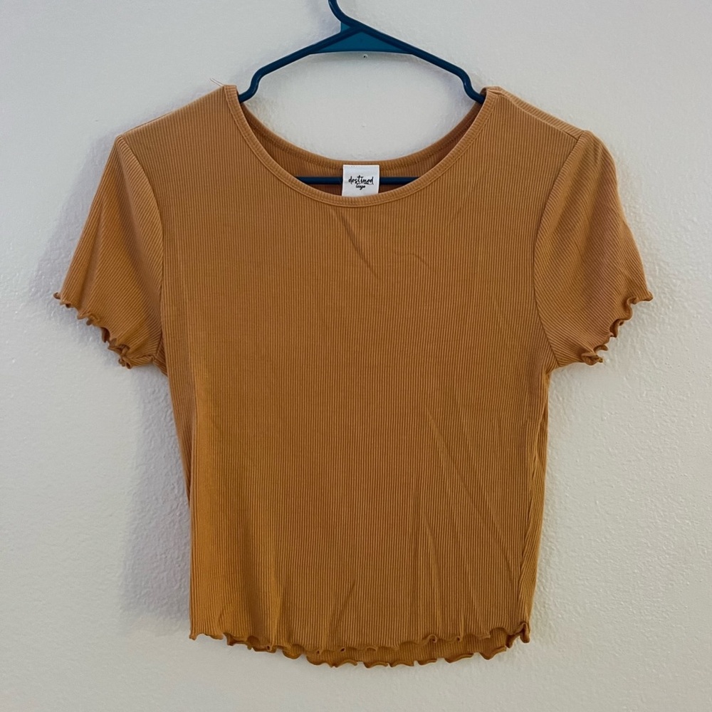 GARAGE Destined Yellow Gold Crop Top, size L
